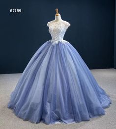 Pearl Beaded Stunning Evening Ball Gown - FashionByTeresa Beaded Ball Gown, Debut Gowns, Debut Dresses, Evening Formal Dresses, Wedding Dress Types, Beaded Formal Dress, Tulle Balls, Blue Ball Gowns, Beaded Ball