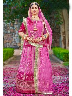 Gotta Patti Double Shaded Updada Crep Rajputi Poshak In Pink Color-81836 Product Details: Fabric: Double Shaded Upada Crep Fabric with Humarai Pure Odhni Work: Heavy Barik GOTTA PATTI work with Foiling zari and stone work Heavy Odhni fore side work with pallu work and gotta turri Heavy Kurti work with Galla work and Astin work Color Family: Pink Style:Rajasthani, Rajputana Occasion:Festive, Traditional,Wedding Washing Instruction:Dry Wash The Semi-stitched Lehenga Waist and Hips are Customizable Heavy Kurti, Rajasthani Poshak, Rajasthani Lehenga, Gotta Patti Work, Rajasthani Dress, Rajputi Dress, Side Work, Gotta Patti, Traditional Indian Dress