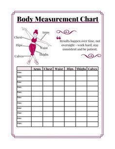 the body measurement chart is shown