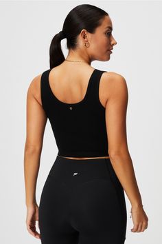 V-Neck Crop Tank Fabletics black female Activewear >> Womens >> Tops >> Tanks Cloud Seamless regular Everyday/Lounge Minimalist tank cut from Cloud Seamless. Black Seamless Tank Top For Yoga, Versatile Black Bra-friendly Tank Top, Black Tank Top With Medium Support And Seamless Design, Black Seamless Tank Top, Black Seamless Medium Support Tank Top, Black Seamless Activewear For Everyday, Everyday Black Seamless Crop Top, Black Seamless Tank Top With Scoop Neck, Black Seamless Scoop Neck Activewear