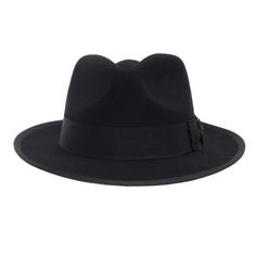 Manhattan Fedora - Ultrafino Classic Adjustable Felt Hat, Adjustable Gatsby Top Hat With Short Brim, Classic Black Boater Hat For Party, Classic Fur Felt Panama Hat For Fall, Classic Black Boater Hat For Formal Occasions, Classic Adjustable Top Hat For Winter, Gatsby Style Wide Brim Adjustable Hats, Winter Gatsby Fitted Hat, Classic Adjustable Costume Hats And Headpieces For Winter