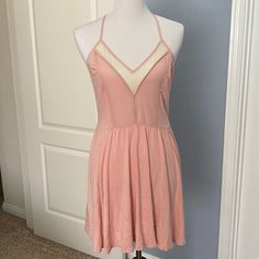 Nwt. Size Medium. Pink Is A Peach-Pink Color. Pink Material Is Super Soft With Some Areas Of Sheer White Lace Like Material. Urban Outfitters V-neck Sundress For Summer, Summer Pink Stretch Mini Dress, Pink Stretch Mini Dress For Spring, Pink Stretch Mini Dress For Summer, Pink Stretch Sundress, Pink Stretch Mini Dress With Lining, Stretch Pink Mini Sundress, Stretch Pink Sundress, Stretch Pink Sundress Mini Dress