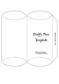 an open party box with the text party box template on it, in black and white