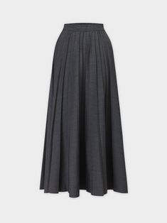 Introducing our Pleated Skirt 37"-Black Denim. This stylish skirt features a classic pleated design, in a black denim pattern for a versatile and timeless look. Classic High-waisted Black Skirt, Classic Black High-waisted Skirt, Classic Black High Waist Skirt, Casual Full-length Pleated Skirt, Classic Black Flared Skirt Bottoms, Chic Black Skirt With Box Pleat, Classic Black Long Skirt, Classic Black Pleated Skirt Bottoms, Black Pleated Bottoms For Business Casual