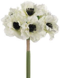 Find the White Anemone Bundle at Michaels. com. This bundle of striking white anemone flowers with deep black centers is the perfect way to add elegance to your wedding décor. This bundle of striking white anemone flowers with deep black centers is the perfect way to add elegance to your wedding décor. Add sprays of colored accent flowers or wrap the stem in a colorful satin ribbon to create a unique bridal bouquet or table arrangement. Details:White, 12", 1 Bouquet | 12 Pack of White Anemone Bu White Anemone Flower, Unique Bridal Bouquets, Anemone Bouquet, Artificial Wedding Bouquets, Silk Wedding Bouquets, White Anemone, Silk Flower Bouquets, Artificial Bouquet, White Bridal Bouquet