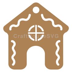 a ginger house with a cross on it