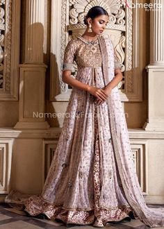 Designer Lehenga Bridal with Open Maxi Online 2021 is modish dress from latest bridal collection. Buy Latest Bridal Lehenga with Maxi Online in USA Off White Anarkali, White Anarkali, Lehenga Suit, Latest Bridal Lehenga, Lehenga Bridal, Anarkali Lehenga, Designer Lehenga, Women Sleeve, Sleeves (women)