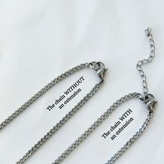 A simple, classy and shiny 3mm stainless steel chain that will not tarnish or rust over time, even when worn in the water. 💎Free shipping on all orders💎Waterproof and non-tarnish 💎Best Seller on Etsy 💎Packaging that is ready to offer as a gift💎Customizable chain length Wear it alone, layer it with other necklaces or add a pendant on it. If you are looking for a simple, classic chain, look no further! This is a perfect chain for daily wear. It is also a great chain to use if you already have Stainless Steel Cuban Link Necklaces With Lobster Clasp, Stainless Steel Cuban Link Necklace With Lobster Clasp, Gunmetal Box Chain Necklace As Gift, Gunmetal Box Chain Necklace Gift, Stainless Steel Curb Chain Necklace For Gift, Stainless Steel Curb Chain Necklace As Gift, Stainless Steel Curb Chain Necklace Gift, Stainless Steel Necklaces With Oval Rolo Chain, Minimalist Stainless Steel Cuban Link Necklace