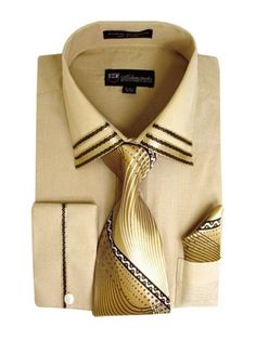 Men's 3 Piece French Cuff Dress Shirt Set   Item #: DSSG28   DESCRIPTION    65% Polyester 35% Cotton French cuff Included matching Tie and Handkerchief Available in 10 different colors  Please kindly refer to a size chart below to find the best fit for you.                            PAYMENT AND SHIPPING   We accept PayPal, it's fast and secure. You may also use your Visa, Mastercard, American Express or Discover cards and G Pay. All orders will be processed within 48 hours of payment received, Formal Brown Cotton Sets, Men Dress Shirt, French Cuff Dress Shirts, High Fashion Dresses, French Cuff Shirts, Casual Tie, Mens Tie, French Cuff, Long Sleeve Flannel