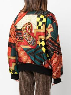 ETRO Бомбер в Технике Пэчворк - Farfetch Luxury Urban Patchwork Outerwear, Luxury Multicolor Retro Outerwear, Luxury Patchwork Outerwear With Stand Collar, Luxury Multicolor Printed Outerwear, Etro Jackets, Patchwork Jacket, Patchwork Designs, Green Jacket, Red Jacket