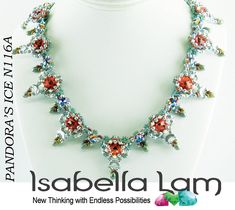 "If you have been interested in giving beaded beads a try, this is the perfect kit for you. You will create elegant and unique Beadwork Necklace beaded with Swarovski Rivoli stones, Swarovski Rose Montee, Swarovski crystal beads, SuperDuo two hole beads, Arcos beads, Czech drops, Miyuki Japanese seed beads, which will most certainly get you noticed. You will be amazed at how fun it is. Technique: Various beading and basic bead weaving techniques Skill Level: Advanced Beginners - Intermediate. Th Easy Beading Tutorials, Diy Beading, Beadwork Necklace, Beaded Beads, Beaded Necklace Diy, Beading Needles, Necklace Diy, Swarovski Crystal Beads, Bead Kits