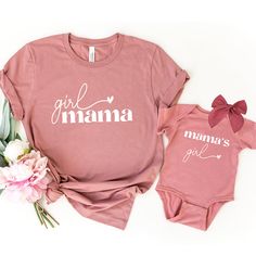 FREE domestic shipping on orders over $30.99! See this product on Etsy PROCESSING TIME: 1 Business Day 1-5 Business Days DELIVERY GUARANTEED Shipping from California 🏆 BESTSELLER 🏆 TeeLikeYours©️These cute t-shirts are the perfect gift for Mother's day, New mom gift, Mom's birthday or any other holiday or occasion. *For custom options or different size/color, please contact us. Thank you! ➽ Price per item.➽ Add each item separately to your shopping cart. ➽ PLEASE add 2 ITEMS to your shopping c Family Matching Cotton T-shirt Gift, Customizable Pink Graphic Tee, Mother's Day Family Matching Crew Neck T-shirt, Cute Letter Print T-shirt For Gender Reveal, Family Matching Text Print T-shirt For Gift, Family Matching Text Print T-shirt Gift, Family Matching Text Print T-shirt As Gift, Matching Letter Print T-shirt Gift, Matching Letter Print T-shirt As Gift