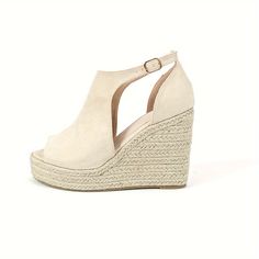 variants11 Beige Open Toe Wedge Sandals For Vacation, Beige Open Heel Wedge Sandals For Vacation, Beige Wedge Sandals With Open Heel For Beach, Summer Adjustable Wedge Sandals With Round Toe, Summer Wedge Sandals With Adjustable Round Toe, Beige Closed Toe Wedge Sandals For Vacation, Adjustable Beige Summer Heels, Beige Ankle Strap Wedge Sandals For Summer, Chic Adjustable Round Toe Wedge Sandals