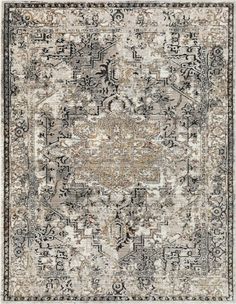 Horosan Heriz Medallion Vintage Grey Ivory Area Rug HR-38 | Well Woven Traditional Rug, Gray And Brown Area Rug, Brown And Gray Rug, Charcoal Grey Couch, Beige And Black Vintage Rug, Modern Ristic Rugs, Farmhouse Modern Decor, Light Gray Couch, Dark Grey Couches