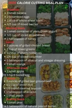 an image of a meal plan with instructions for the main course and ingredients to make it