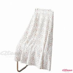 Qteee - Floral Elastic Waist Midi Skirt with High Waist Design - Knee-length A-line Skirt Spring A-line Bottoms With Elastic Waistband, Casual A-line Bottoms For Day Out, White A-line Skirt For Fall, Relaxed A-line Maxi Skirt For Spring, Spring Casual A-line Bottoms, Casual White Skirt For Fall, Summer A-line Bottoms With Elastic Waistband, Casual A-line Skirt With Elastic Waistband, Spring Stretch A-line Bottoms