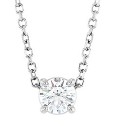 Elevate your style with our timeless Solitaire Floating Diamond Pendant Necklace. Featuring a perfect quality Lab Grown diamond, this necklace is perfect for everyday wear, special occasions, and everything in between. Add a touch of elegance to any outfit with this stunning piece, featured on a strong 1.3-1.5mm 14k gold 16-18” adjustable cable chain Delivery time: 3-7 days Elegant Necklace With Diamond Cut Lab Grown Diamonds, Elegant Lab Grown Diamond Necklace With Brilliant Cut, Elegant Brilliant Cut Lab Grown Diamond Necklace, Elegant Necklace With Prong Setting And Lab Grown Diamonds, Elegant Moissanite Necklaces With Vvs Clarity, White Diamond Necklace With Round Pendant, Elegant Diamond Necklace With Round Pendant In Prong Setting, Elegant Round Pendant Diamond Necklace With Prong Setting, White Solitaire Necklace With Diamond Accents And Round Pendant