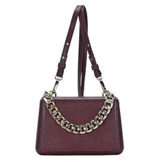 Featuring a chain-link handle accent, this Madison West Jade crossbody bag offers both edgy and chic style. Featuring a chain-link handle accent, this Madison West Jade crossbody bag offers both edgy and chic style. 7.5"L x 2.25"W x 4.75"H Chain-link handle drop length: 4.5'' Strap drop length: 21" - 25" Removable/adjustable crossbody strap Closure: magnetic snap Gold-tone hardware Interior: 1 zip pocket, 1 slip pocketCONSTRUCTION & CARE Body: PU Lining: polyester Wipe clean Imported Size: One S Trendy Burgundy Bag With Zipper Closure, Burgundy Crossbody Shoulder Bag With Branded Hardware, Burgundy Crossbody Bag With Zipper Closure, Burgundy Crossbody Shoulder Bag With Gold-tone Hardware, Red Crossbody Bag With Gold-tone Hardware, Handbag Accessories, Chain Link, Jade, Zip Pockets