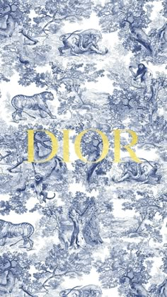 the cover of dior's new book, which features an image of animals and trees