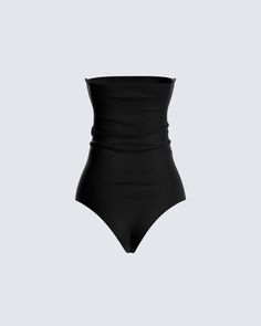 Perfect for that no sleeve tan line 💓 and who doesn’t love a good bodysuit that'll keep everything smooth and curvy 😍 Chic Solid High Cut Bodysuit, Chic High Cut Bodysuit, Chic High-cut Bodysuit, Summer Bandeau Bodysuit With Built-in Bra, Chic Solid Bodysuit With Built-in Bra, Chic Solid Color Bodysuit With Built-in Bra, Solid Strapless Smoothing Bodysuit, Chic High Stretch Bodysuit For The Beach, Night Out Shapewear Bodysuit