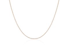 14k gold chain necklace. Available in 16-18" chain or 20-22" Formal Rose Gold Necklace With Cable Chain, Classic Rose Gold Chain Necklace With Delicate Chain, Classic Rose Gold Delicate Chain Necklace, Classic Delicate Rose Gold Chain Necklace, Classic Rose Gold Link Chain Necklace, Delicate White Gold Cable Chain Necklace, Elegant 14k Gold Charm Necklace With Cable Chain, Fine Jewelry Rose Gold Cable Chain Necklace, Elegant Rose Gold Cable Chain Necklaces