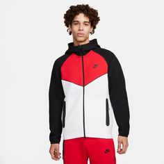 Buy Hoodies, Mens Zip Hoodie, Boys Fits, Nike Tech Fleece, Red Nike, Nike Tech, Tech Fleece, Mens Activewear, Nike Outfits