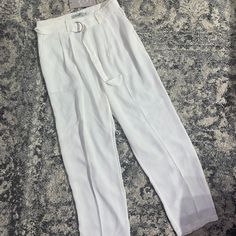 Tapered White Trousers In White. Flowy Fabric. Size M Flowy Fabric, White Trousers, Jumpsuit Trousers, Pant Jumpsuit, Color White, Pants For Women, Trousers, Pants, Fabric