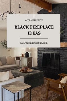 Black brick fireplace Tiled Fireplace Surround, Black Fireplace Ideas, Painting Brick Fireplace Black, Brick Fireplace Black, Bathroom Curtains Ideas, Black Mantle Fireplace, Painting Brick Fireplace, Black Fireplace Surround, Black Tile Fireplace