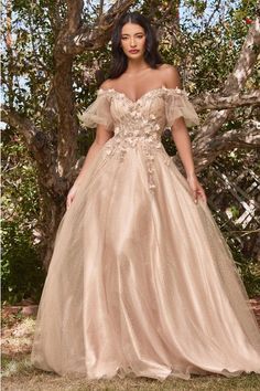 Luxury Sweet Heart Champagne Off Shoulder Puff Gown Imported Satin, Applique Zipper Closure Dry Clean Only Brand Size Dress Bust Waist Hip XS 0-2 31-32.5'' 23-24'' 31-34" S 4--6 33-35'' 25-26'' 35-37" M 8--10 35-36'' 27-28'' 38-39" L 12--14 38-40'' 29-31'' 40-42" XL 14-16 40-42'' 33.5-36'' 44-46" Bridesmaid Dresses Midi, Strapless Organza, Gown Silhouette, Pretty Bridesmaid Dresses, Skirt Dance, Sheer Corset, Tulle Balls, Smoky Blue, Cinderella Divine