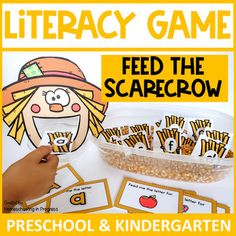 feed the scarecrow game for preschool and kindergarts to practice their reading skills