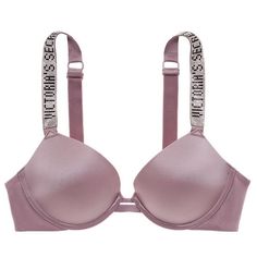 New! Victoria’s Secret Very Sexy Shine Strap Push-Up Bra. Color Mauve Smoke. Our #1 Push-Up Is Sexier Than Ever With Shine Straps And Plush, Even Softer Padding For The Lift And Cleavage You Love And A More Natural Feel, Plus Edges That Disappear Under Clothes. Lift & Lining Push-Up Padding Adds 1 Cup Size Underwire Cups Straps & Hooks Adjustable Straps Back Closure Double Row Of Hook-And-Eye Closures Details & Fabric Rhinestone Logo Shine Straps Hand Wash Imported Ships Same Or Next Business Da Victoria's Secret Bras, Victoria Secret Pushup, Push-up Bra, Push Up Bra Victoria's Secret, Victoria Secret Under Set, Victoria Secret Bra And Under Set, Bra And Under Set, Victoria Secret Set, Victory Secret Bras