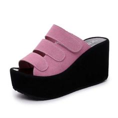 Brand Name: WDHKUNOrigin: CN(Origin)Heel Height: High (5cm-8cm)With Platforms: YesPlatform Height: 3-5cmOccasion: CasualSandal Type: EVA Injection ShoesUpper Material: PUHeel Type: Flat withLining Material: NONEOutsole Material: PVCClosure Type: ButtonBack Counter Type: Cover HeelModel Number: 2324567Pattern Type: SolidSide Vamp Type: OpenItem Type: SandalsFit: Fits smaller than usual. Please check this store's sizing infoFashion Element: Turned-over EdgeStyle: FashionInsole Material: PUDepartme Spring Closed-toe Wedge Sandals With Thick Bottom, Casual Open Toe Wedge Sandals With Thick Bottom, Summer Closed Toe Thick Bottom Sandals, Closed Toe Thick Bottom Summer Sandals, Beach Season Wedge Sandals With Round Toe, Spring Open Toe Wedge Sandals With Thick Bottom, Spring Thick Bottom Wedge Sandals, Spring Thick Bottom Wedge Heel Sandals, Spring Wedge Heel Sandals With Thick Bottom