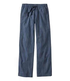 We've made the chino more comfortable than ever, in soft-washed cotton chambray with stretch for ease. These flowing wide-leg pants have classic stripes and an adjustable drawstring waistband that's easy to pull on and looks great too. Wide-leg. Mid-Rise (Favorite Fit): Sits below waist. Relaxed through hip and thigh. Inseams: Regular 30", Petite 28", Medium Tall 32", Plus 30". Washed for lived-in appeal. Soft, substantial blend of 98% cotton with 2% spandex. Machine wash and dry. Side and back 2024 Clothes, Chambray Pants, Casual Bottoms, Cotton Chinos, Cotton Pants, Drawstring Waistband, Ll Bean, L L Bean, Chambray