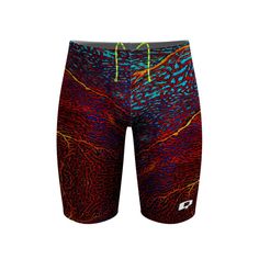 men's swim trunks with an abstract design