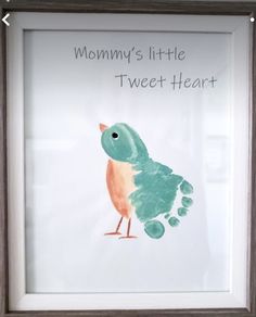 a drawing of a bird with the words mommy's little tweet heart