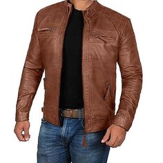 Faux Leather Jacket Men, Leather Jacket Biker, Leather Jackets Online, Jacket Outdoor, Windproof Jacket, Faux Leather Biker Jacket, Mens Black Jacket, Graduation Outfits, Summer Concert