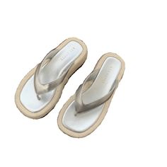 LBSFY - 2024 Summers Gladiator Women Slippers Fashion Elegant Clip Toe Slides Shoes Ladies Outdoor Beach Platform Flats Sandalias Summer Vacation Platform T-strap Sandals, Beige Toe Post T-strap Sandals For Vacation, Closed Toe Platform Slippers For Vacation In Spring, Closed Toe Platform Slippers For Spring Vacation, Spring Toe Post T-strap Sandals With Platform, Beige T-strap Sandals With Round Toe For Beach, Beige T-strap Sandals For Summer Beach, Beige T-strap Sandals For The Beach, Beige Round Toe T-strap Sandals For Beach