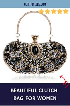 Complete your evening look with an elegant and stylish small beaded clutch purse. The intricate beading and sleek metal chain shoulder strap make it perfect for weddings, parties, or any special occasion. The classic mixed color and timeless design will never go out of style. Our clutch is the perfect size to hold all your essentials while adding a touch of sophistication to your outfit. Whether you're dressing up or down, this clutch is sure to become a staple in your wardrobe. Chic Embellished Clutch Evening Bag, Embellished Handheld Clutch For Evening, Evening Handheld Clutch With Rhinestones, Chic Beaded Clutch For Events, Chic Embellished Evening Bag For Events, Beaded Pouch Evening Bag For Events, Chic Beaded Evening Bag For Events, Elegant Clutch Bags For Cocktail, Elegant Clutch Bags For Cocktail Occasion