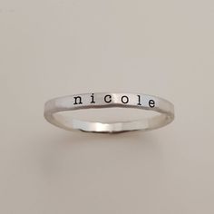 Stackable Ring Stacking Name Rings Gift for Mom - Etsy Classic Rings With Custom Name For Personalized Gift, Classic Custom Name Rings For Personalized Gift, Customizable Adjustable Minimalist Engraved Ring, Classic Silver Rings With Names, Minimalist Stamped Engraved Promise Ring, Everyday Silver Jewelry With Names, Minimalist Hand Stamped Engraved Ring For Anniversary, Minimalist Silver Ring For Personalized Gift, Personalized Silver Stainless Steel Jewelry