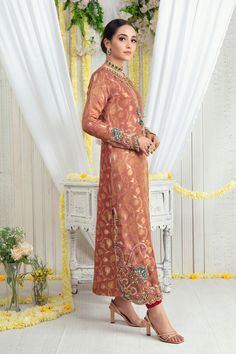 Guzel | Pakistani Designer Outfit | Sarosh Salman Long Kurti Patterns, Raw Silk Pants, Dabka Work, Net Shirt, Silk Pant, Eid Outfit, Kameez Designs, Designer Outfit, Beautiful Pakistani Dresses