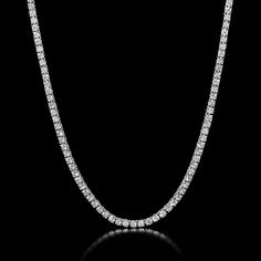 Ross-Simons - 7.00ct t. w. Lab Grown Diamond Tennis Necklace in 14kt White Gold. 16". You deserve major dazzle! Our glamorous tennis necklace shimmers from every angle with 7.00 ct. t. w. round brilliant-cut lab-grown diamonds. Finely crafted in high-polished 14kt white gold. Lab-grown diamonds are identical to mined diamonds according to their optical, physical and chemical properties. All Ross-Simons lab-grown diamond jewelry in 14kt gold and platinum includes an IGI Laboratory-Grown Diamond R Physical And Chemical Properties, Diamond Tennis Necklace, April Birthday, Pure Design, Diamond Birthstone, Tennis Necklace, 14kt Gold, Round Brilliant, Lab Grown