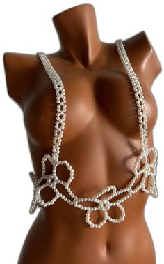 White Pearl Body Jewelry With Pearl Chain, Elegant White Pearl Waist Chain, White Beaded Pearl Body Jewelry, Elegant White Festival Body Jewelry, Elegant Pearl Chain Body Chain For Summer, Elegant Summer Pearl Chain Body Chain, Elegant Summer Pearl Body Chain, Adjustable Beaded Body Chain, Adjustable Pearl Body Chain As Gift