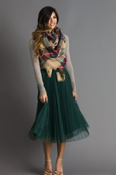 Holiday Outfit Inspiration, Women's Holiday Party Outfits, Cute Midi Skirts for the Holidays, Special Occasion Dresses, Women's Boutique, Women's Fashion Green Pleated Skirt For Fall, Green Flowy Skirt For Fall, Green Midi Skirt For Fall, Fall Party Midi-length Pleated Skirt, Fall Party Pleated Midi Skirt, Fall Flared Tulle Skirt, Fall Pleated Midi Skirt For Party, Green Lined Skirt For Fall, Chic Green Pleated Skirt For Fall