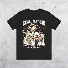 Real Madrid T-Shirt, Real Madrid Fans, Soccer T-shirts, Soccer fans, Gifts for Him. Streetwear Mens, Trending Now Shirts, Aesthetic Clothes .: Unisex Tee .: True To Size Fit (Size Up 1 for a Loose fit, Size Up 2 for an Oversized Look) .: Bella+Canvas Shirt Crew Neck T-shirt With Front Print For Fan Events, Fan Merchandise T-shirt With Front Print, Crew Neck T-shirt For Fan Events, Fan Apparel T-shirt With Letter Print, Fan Merchandise Graphic Print Crew Neck T-shirt, Graphic Print Crew Neck T-shirt For Fans, Crew Neck T-shirt With Screen Print For Fan Events, Graphic Tee With Screen Print For Fan Events, Graphic Tee For Fan Events With Screen Print