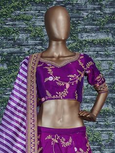 This elegantly designed bridal wedding Sabyasachi designer lehenga in dual-tone mulberry silk is further enhanced with badla, sequins, thread, and dori work all over.
Accompanied by a matching embellished Mulbury Silk choli along with matching white purple stripes printed khadi Organza dupatta which adds ease to the final look.
the lehenga and choli making it look mesmerizingly beautiful. This lehenga is semi-stitched and can be customized up to 42 sizes. Purple Chanderi Anarkali Set For Reception, Purple Silk Sharara For Navratri, Purple Chanderi Sharara For Reception, Reception Tussar Silk Choli With Traditional Drape, Bollywood Tussar Silk Set For Reception, Purple Art Silk Sharara With Dori Work, Purple Chanderi Sharara For Navratri, Purple Silk Sets For Reception, Purple Chanderi Sharara With Traditional Drape