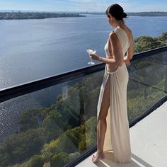 One Shoulder High Split O-Ring Long Maxi Dress – Free From Label Soirée Dresses, Beach Resort Outfits, Goddess Clothing, Styling 101, Summer Dress Trends, Tropical Vacation Outfits, Warrior Female, Vacation Outfit Ideas, Sheer Maxi Dress