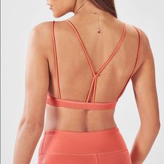 Nwt - Order A Bunch Of Stuff, This One Just Fits Too Small On Me. Coral Color. Make Me An Offer (O: Athleisure Stretch Bra With Straps, Stretch Athleisure Bra, Athleisure Stretch Bra, Spring Strappy Sports Bra With Built-in Bra, Seamless Strappy Sports Bra In Athleisure Style, Strappy Stretch Workout Bra, Athleisure Strappy Bra-friendly Activewear, Strappy Seamless Sports Bra For Athleisure, Strappy Bra-friendly Activewear For Workout