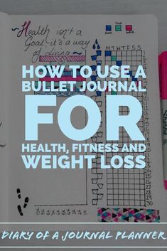 health trackers bullet journal , weight loss teachers and lots more Bullet Journal Ideas to help you reach your health goals. Bullet Journal Health, Training Journal, Goals Bullet Journal, Remove Belly Fat, Health Tracker, Journal Layout, Fitness Journal, Fitness Planner, Health Goals