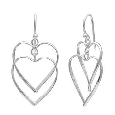 Designed with a double heart motif, these sterling silver PRIMROSE drop earrings provide a delightful look. Designed with a double heart motif, these sterling silver PRIMROSE drop earrings provide a delightful look.Click on this JEWELRY & WATCHES GUIDE to learn about fit, styles, materials and more! Length: 39 mm Backings: fishhook Nickel free Metal: sterling silver Finish: polished Packaging: decorative card Size: One Size. Gender: female. Age Group: adult. Silver Sterling Double Heart Earrings, Silver Double Heart Sterling Earrings, Silver Double Heart Sterling Silver Earrings, White Gold Double Heart Diamond Earrings, Mother's Day Double Heart Pierced Earrings, Sterling Silver Double Heart Charm Earrings, Sterling Silver Double Heart Earrings With Charm, Silver Heart Drop Earrings For Mother's Day, Silver Double Heart Earrings For Anniversary