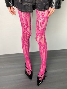 This price is for a pair of tights only, others are not included. High Stretch Pink Trendy Tights, Trendy High Stretch Pink Tights, High Stretch Party Hosiery, Pink Stretch Hosiery For Party, Pink Fitted Tights, Stretch Pink Legwear For Party, Pink Stretch Legwear For Party, Pink Party Hosiery, Fitted Red Legwear For Spring